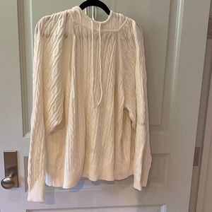 J Crew nwot Sweater hood cotton cable knit ivory